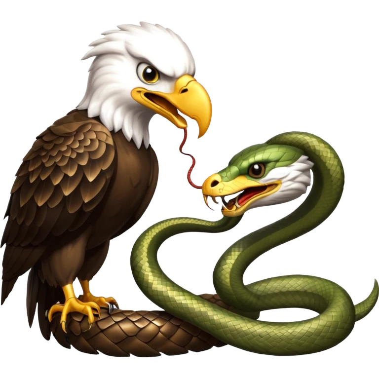 fight between a eagle and snake facing eagle   emoji