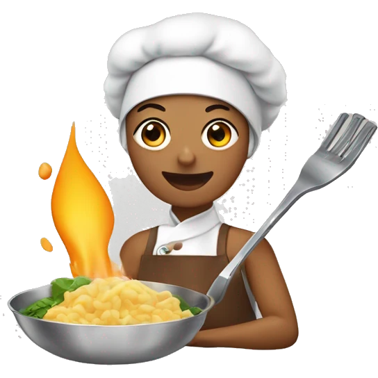 muje cocinando con el logo nuria y compañia emoji