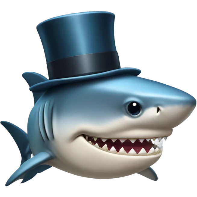 shark with tophat emoji