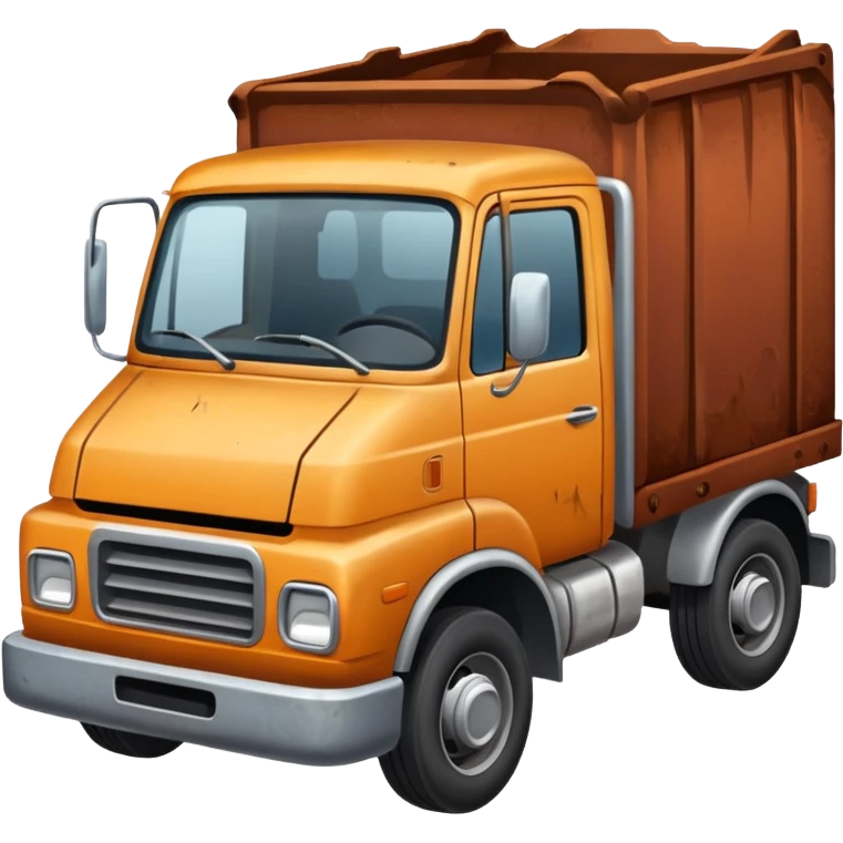 Truck damaged like junkyard with no wheels  emoji