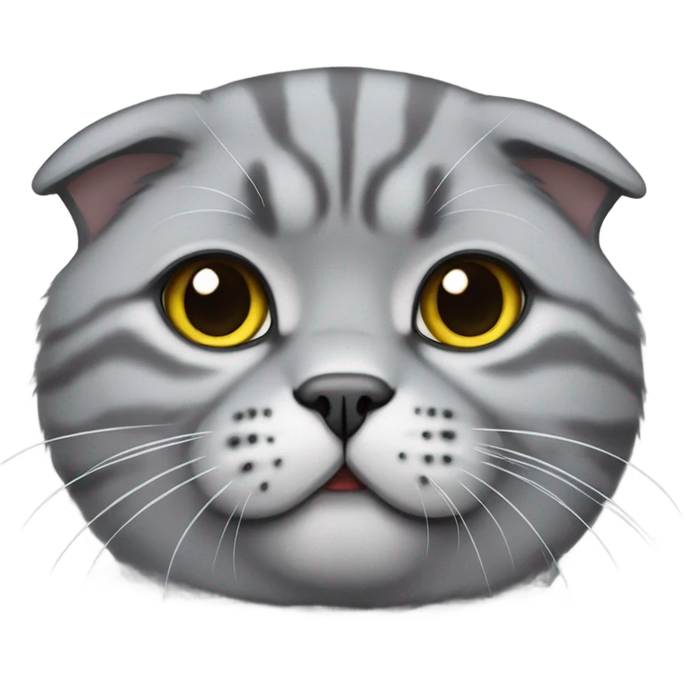 Grey Scottish fold cat emoji