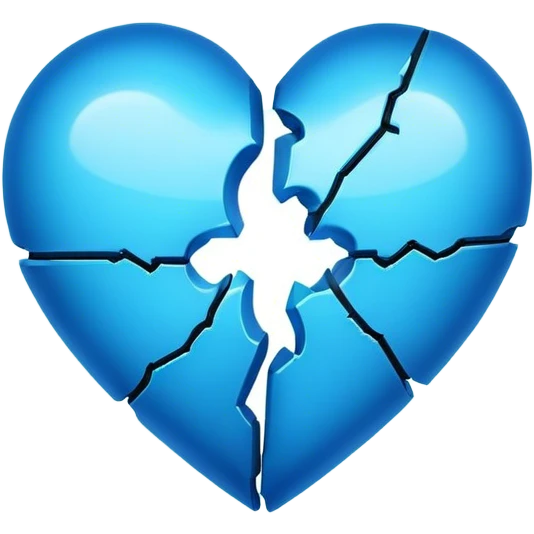 Neon broken heart emoji