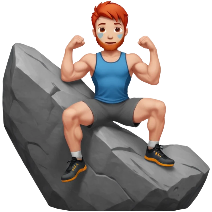 bouldering guy red hair emoji