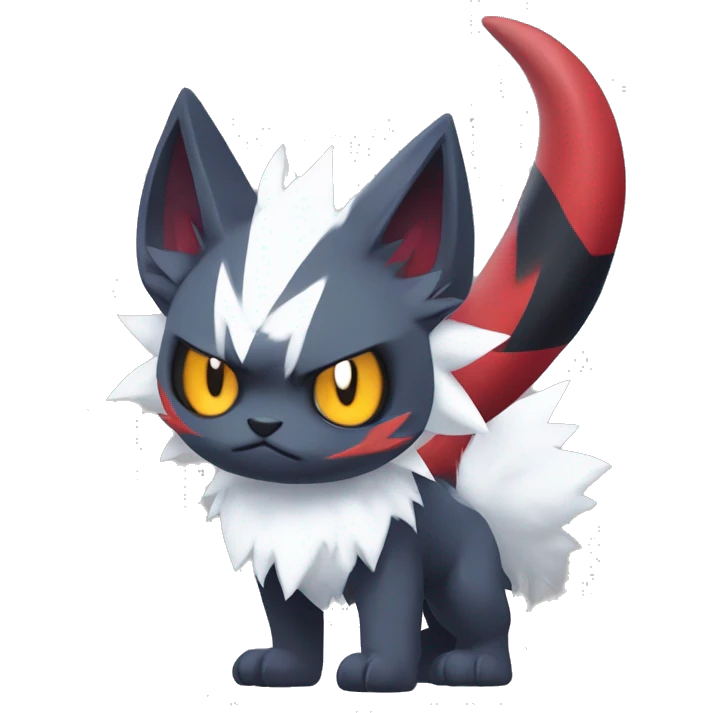 Edgy Cool Kawaii Litten-Absol-Zorua-Zangoose-Pokémon Full Body emoji
