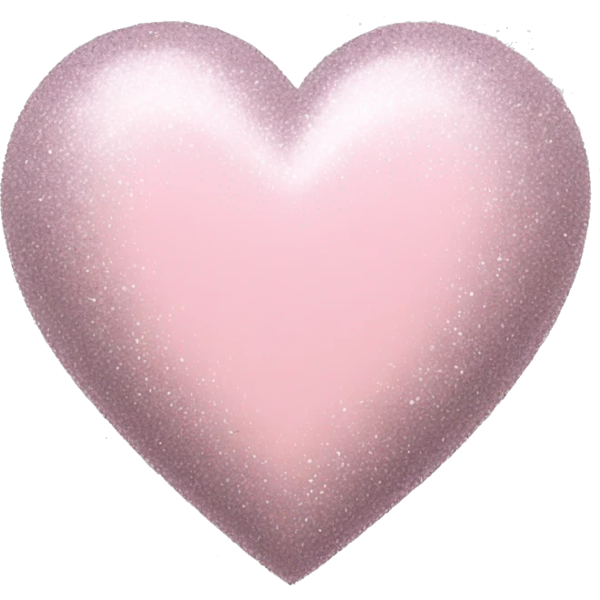 pastel pink heart with small silver glitter dust emoji