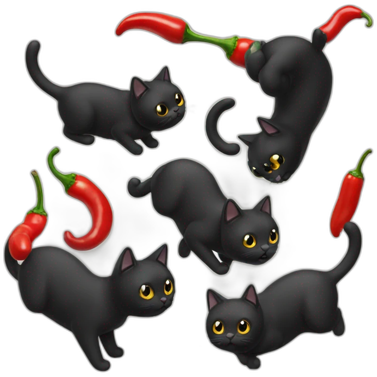 Black Cat chili pepper emoji