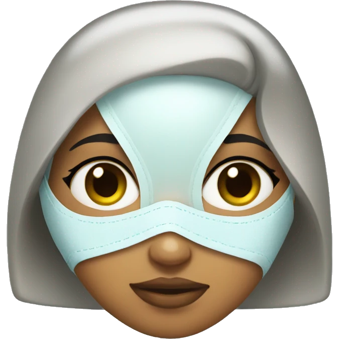 girl with sleeping mask and face mask emoji