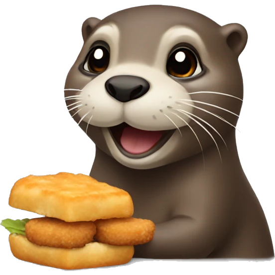 Otter eating chicken nuggets  emoji