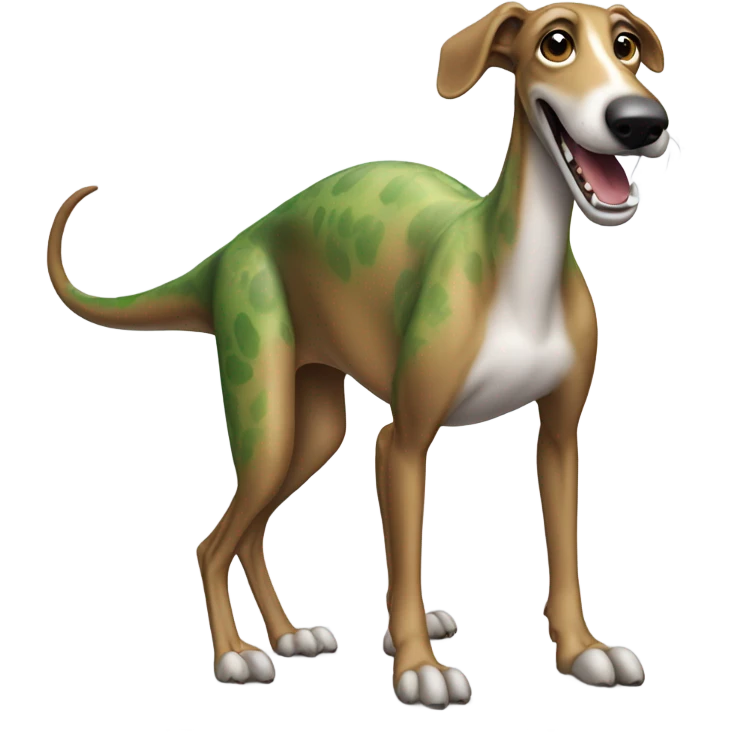 greyhound riding dinosaur emoji