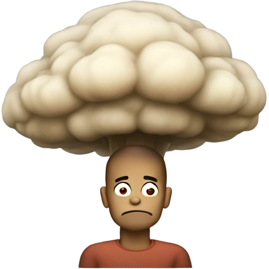A character facepalming with a mushroom cloud in the backgroun emoji