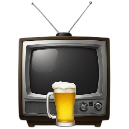 tv with beer emoji