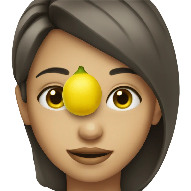 Girl and a lemon emoji