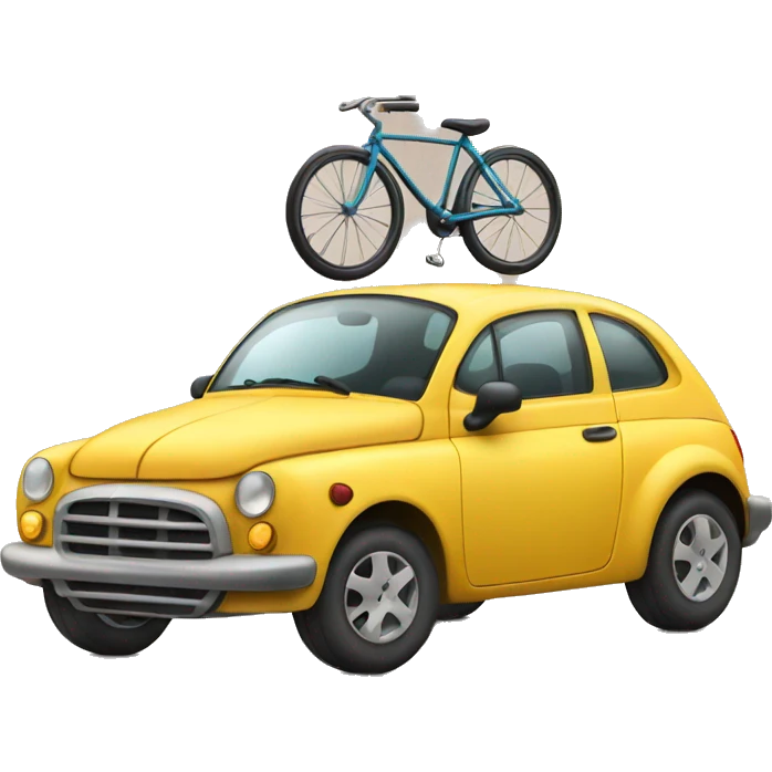 Car with bike emoji