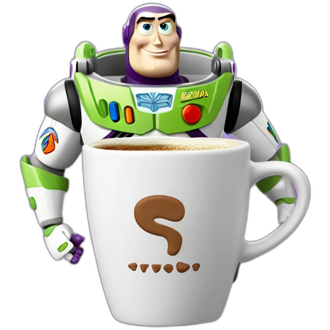 Toy story buzz lightyear drinking Turkish coffee emoji