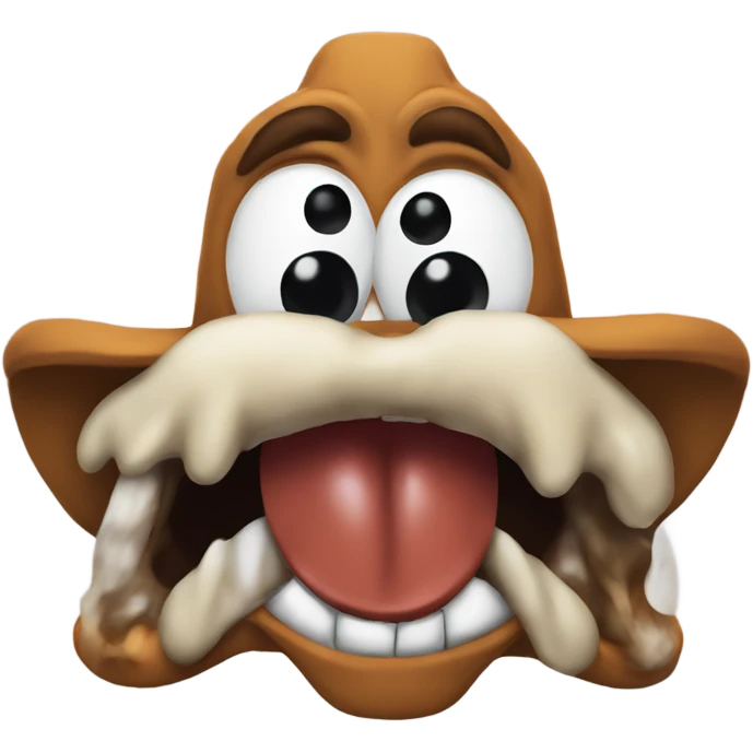 The Texas mascot looking weird and drooling emoji