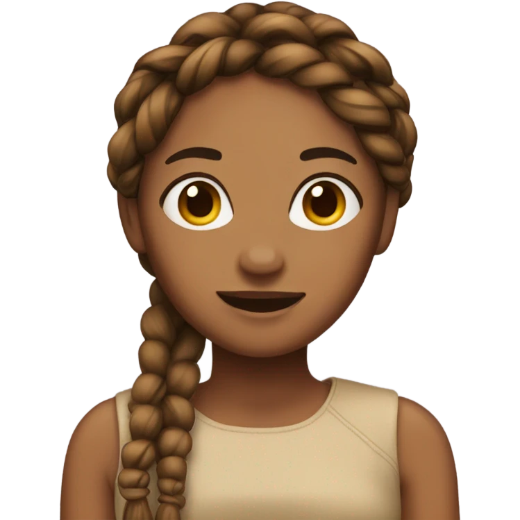 Female Brown skin emoji with braids  emoji