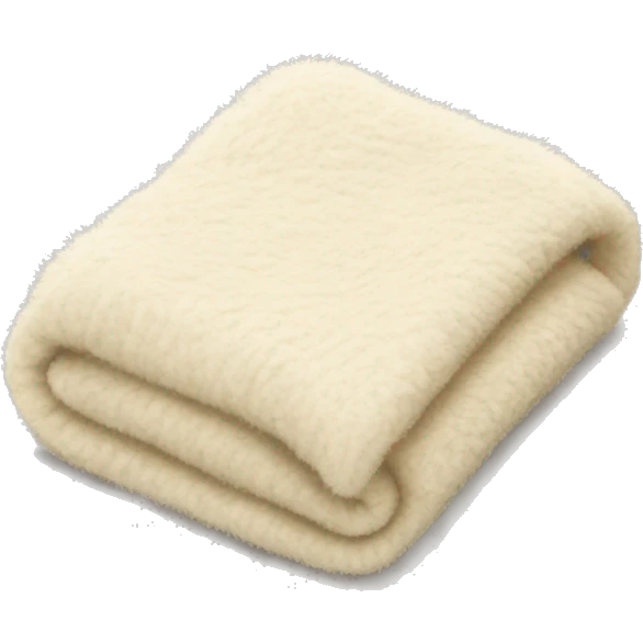 Folded fuzzy cream blanket emoji