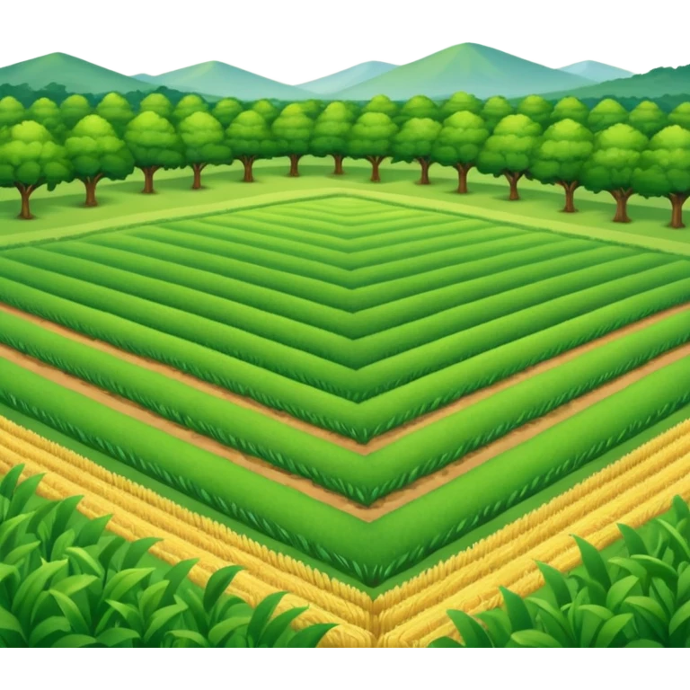 crop field surrounded by trees emoji