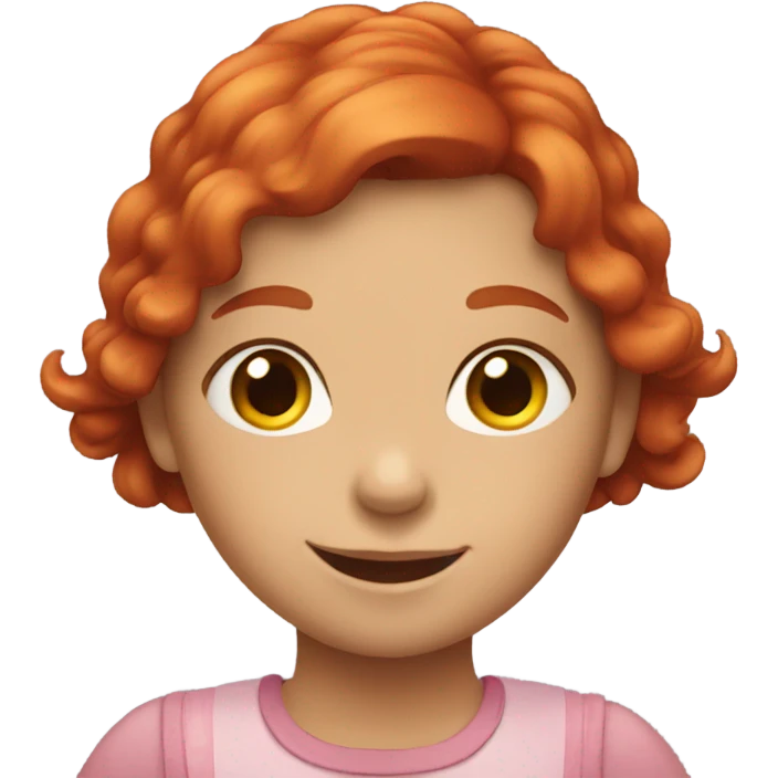 Red headed little girl smiling emoji