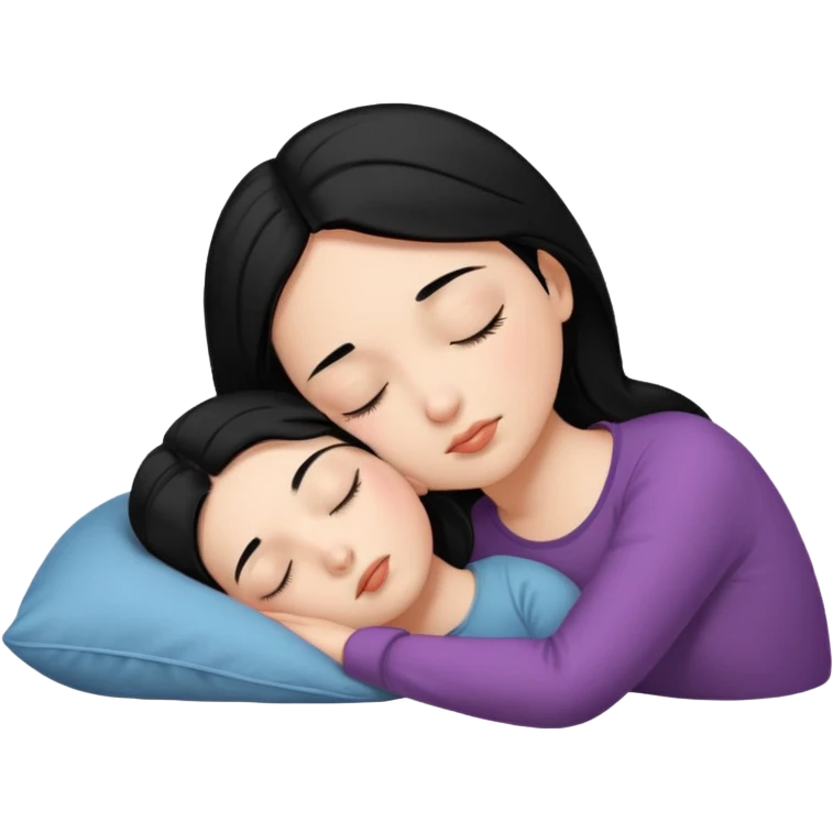 a girl with black hair is sleeping emoji
