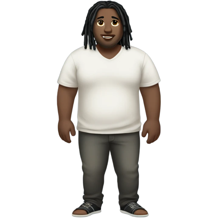 plus size pale skin man with black locs full body emoji