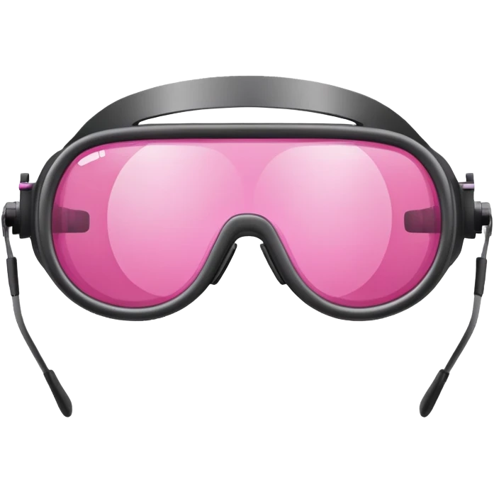 protective welding glasses with pink lenses, frameless design, safety eyewear emoji