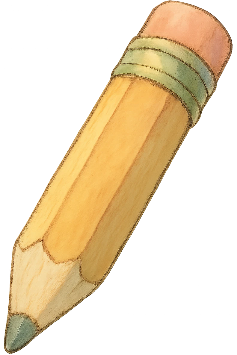 ghibli style icon of a pencil, soft colors, whimsical emoji