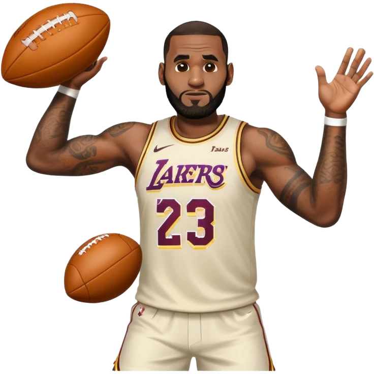 LeBron James throwing a football emoji