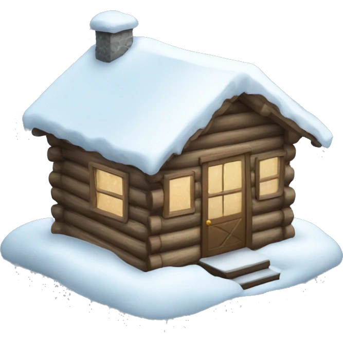 Winter cabin snow emoji