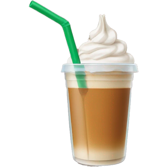 iced pumpkin spice latte in a clear cup with a green straw emoji