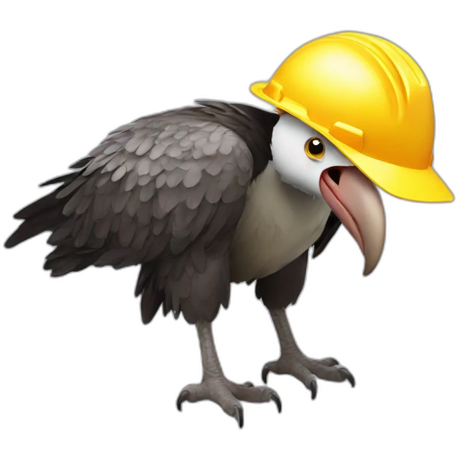 vulture with hard hat emoji