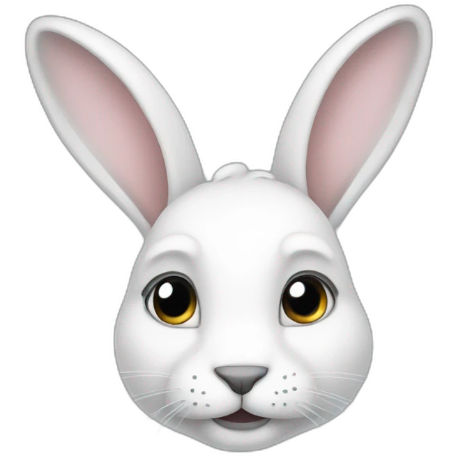 white rabbit with grey ears emoji