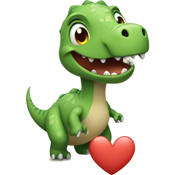 Dinosaur cute with heart emoji