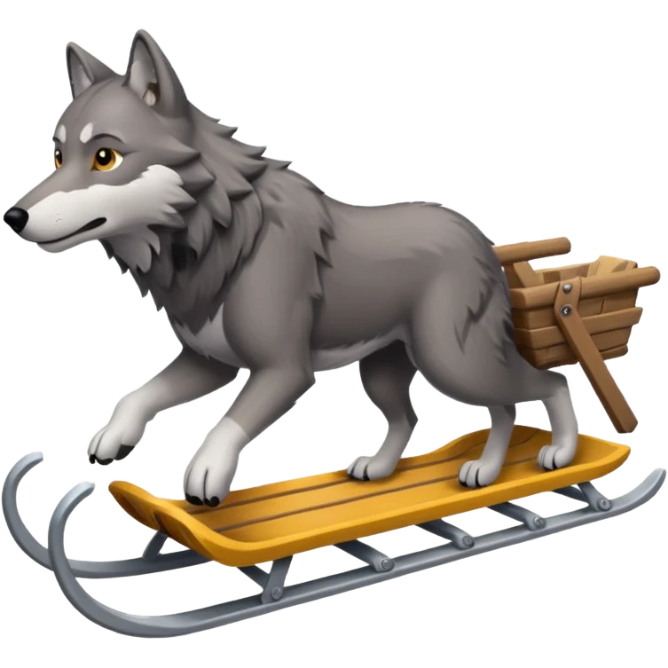 wolves pulling sled emoji