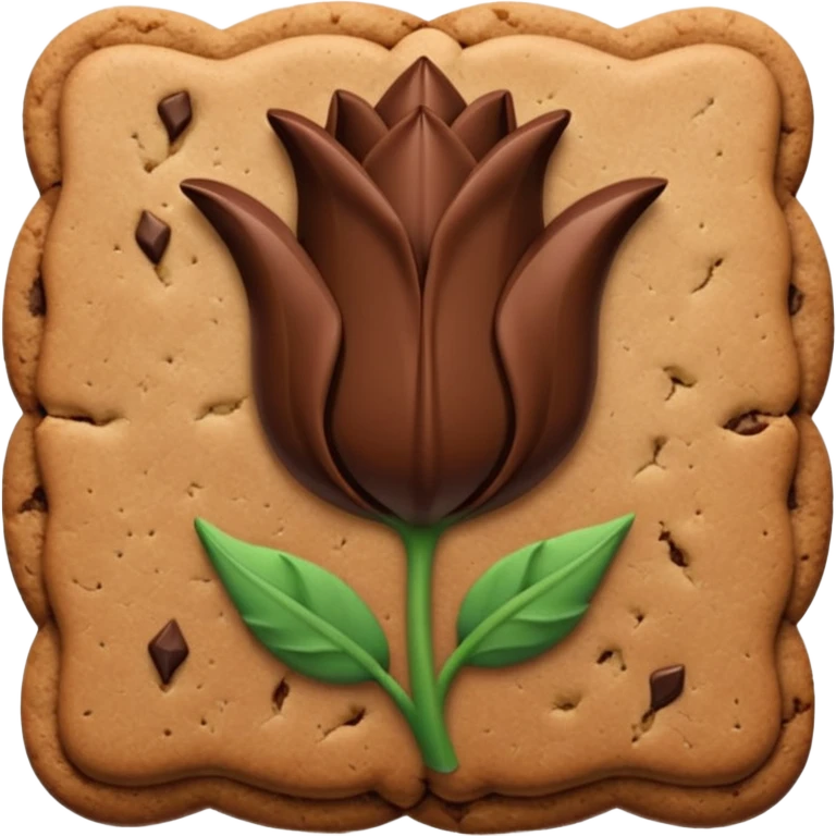 brown emojis of cookie, tulip, leaf, chocolate separately  emoji