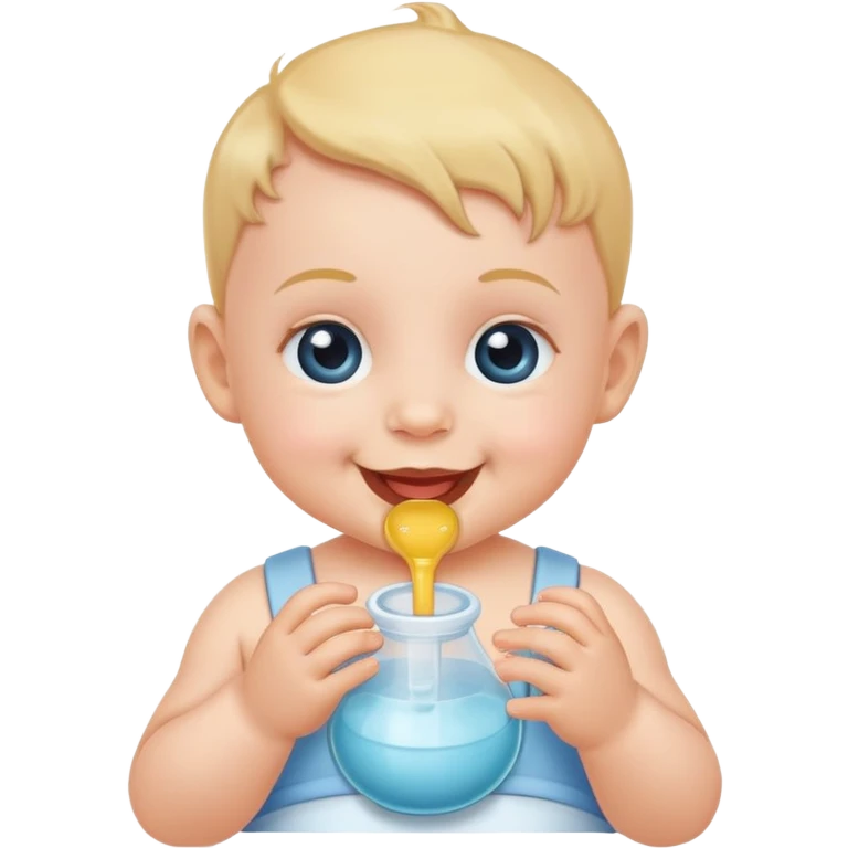 👶 this baby smile with teat emoji