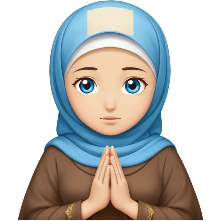 Turkish beautiful finish Konya girl blue eyes with hijab and brown stone dress dua emoji
