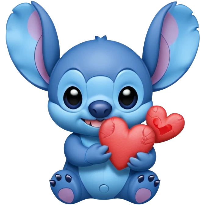 Stitch with hearts  emoji