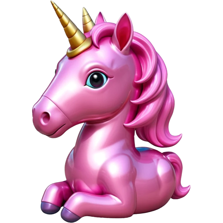   jeff koons style art pink baby unicorn sculpture  emoji