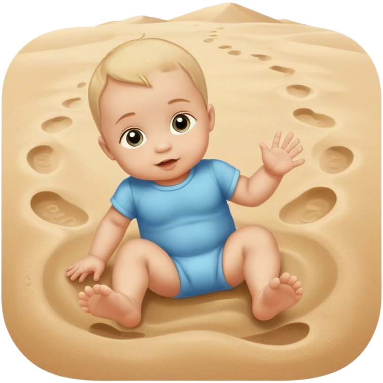 inner child baby footsteps on sand emoji