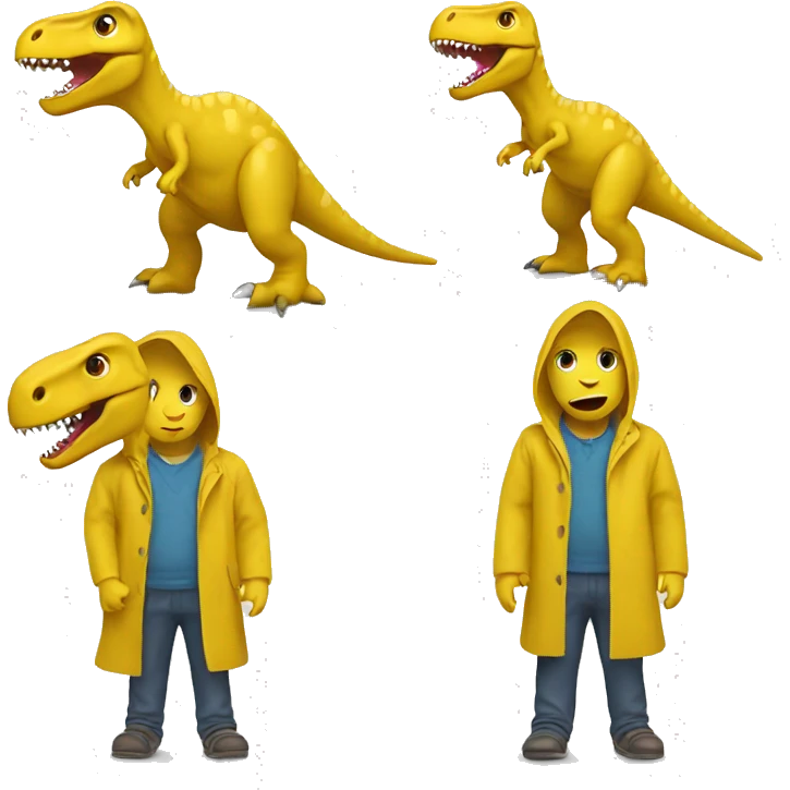 dinosaur in a yellow raincoat emoji
