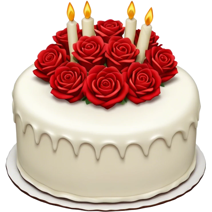 Cake with red roses emoji