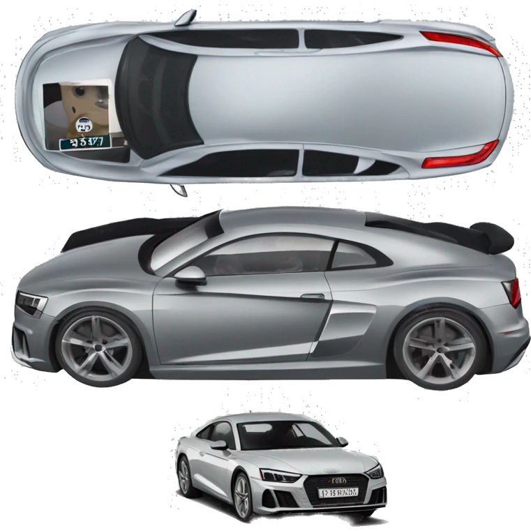 Audi car in grey with S11JVN as licence plate emoji