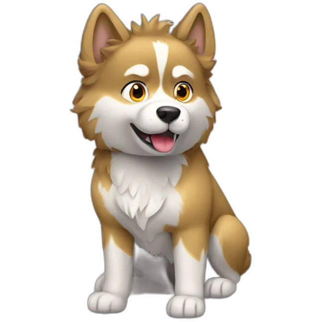 husky with golden fur, 3/4 view emoji