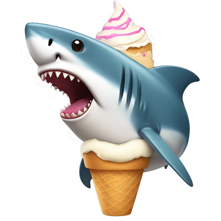 Shark with  a ice cream emoji