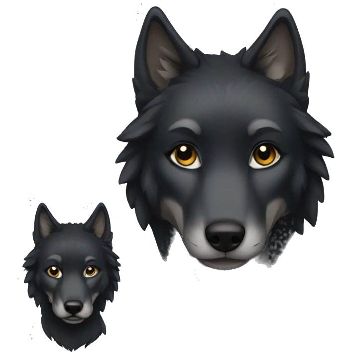 female black wolf emoji