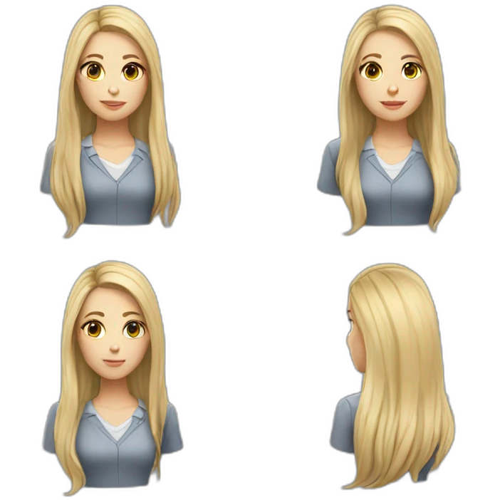 Teacher girl long hair white skin emoji