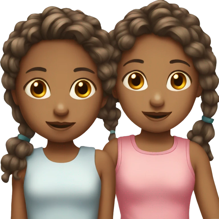 Two siblings girl and girl emoji