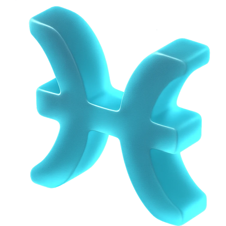 "A minimalistic glowing zodiac symbol ♓, centered on a dark cosmic background, symbol color #00d9ff, clean design, modern and luminous" emoji