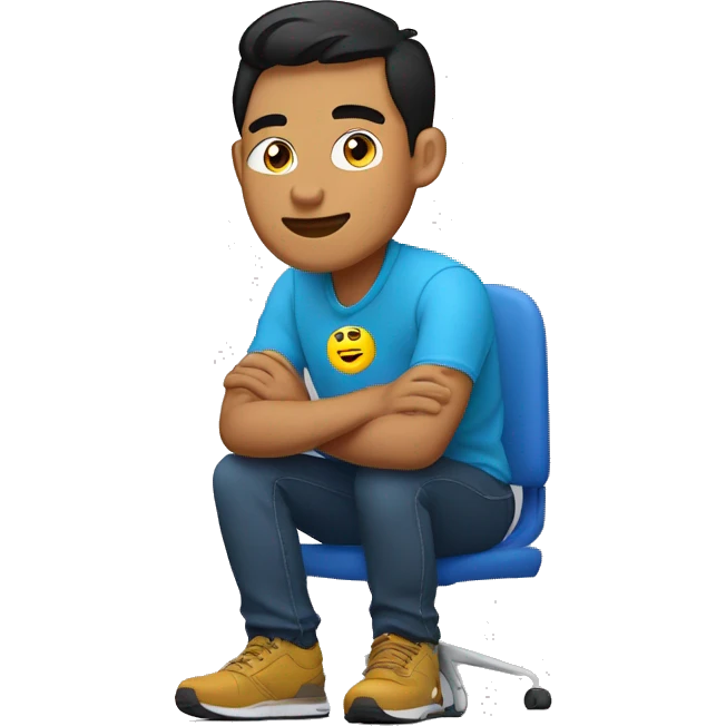 A Filipino Developer wear his Air Pods in front of his Apple Laptop emoji